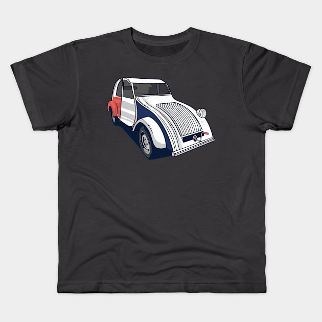 French Vintage Car Kids T-Shirt by The Urban Attire Co. ⭐⭐⭐⭐⭐